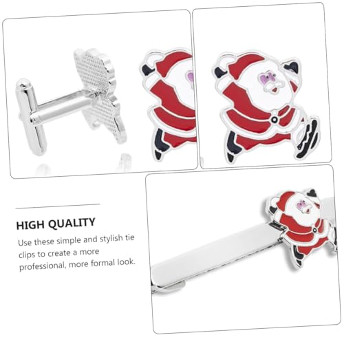 RORPOIR 2 Stück Niedliche Weihnachtsmann Krawattenklammern aus Metall Modische Accessoires für Herrenanzug für Weihnachtsfeiern Alltag und Festliche Anlässe von RORPOIR
