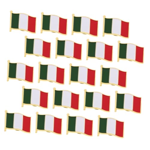 RORPOIR 20 Stück Teiliges Italien Flaggen Metallpin Langlebiger Eisenbroschen Anstecker mit Schmetterlingsverschluss Vielseitig für Rucksäcke Kleidung zur Italien Fan Deko und von RORPOIR