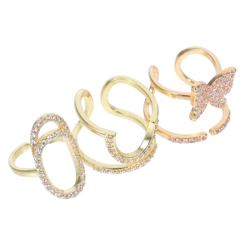 RORPOIR 3stücke Nagelringe Für Damen Mit Zirkonsteinen Einzigartige Fingerspitzenschmuck Aus Metall Abnehmbar Für Verschiedene Nagelformen Und Anlässe von RORPOIR
