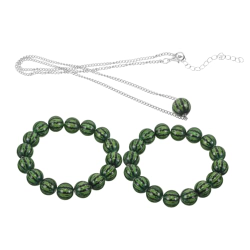 RORPOIR 3stücke Wassermelonen-armband Handgefertigt Mit Tropischem Fruchtmotiv Verstellbares Perlenarmband Für Sommer Lässiges Wassermelonen-schmuck Für Damen Und Männer Fruchtarmband von RORPOIR