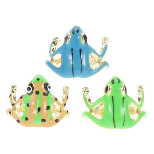RORPOIR 3 Stück Verstellbare Froschringe Zinklegierung Offene Tierringe für Alltag Party und Treffen Komfortabel Robust Minimalistisches Design Vielseitig Kombinierbar Sicherer Sitz von RORPOIR