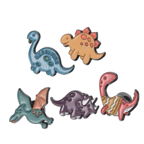 RORPOIR 5 Stück Teiliges Dinosaurier Emaille Anstecknadel Süße Cartoon Broschen Pins Vielseitig für Kleidung Rucksäcke Tragbar und Einfach zu Befestigen von RORPOIR
