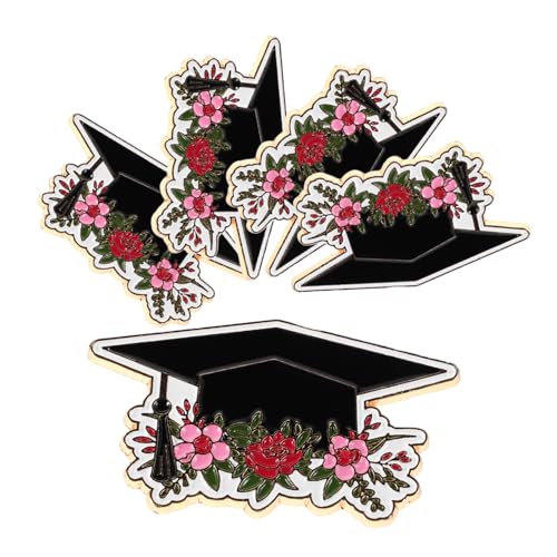 RORPOIR 5stücke Metall Anstecknadel Für Abschlusskappen Mit Akademischem Hut-design Für Abschlusssaison-dekoration Langlebiges Abzeichen Für Gedenkgeschenke von RORPOIR