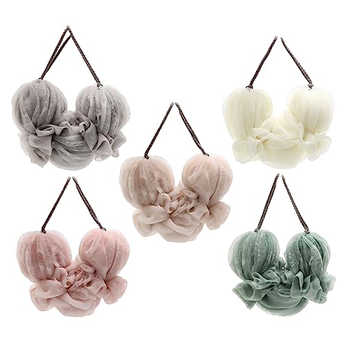RORPOIR 5st Badebar Reinigungsschwamm Badebürste Elastischer Duschstreifen Luffa Schrubber Für Die Dusche Doppelseitige Badetücher Badeschwamm Peeling-duschball Badeblumen Pe Feinmaschig von RORPOIR