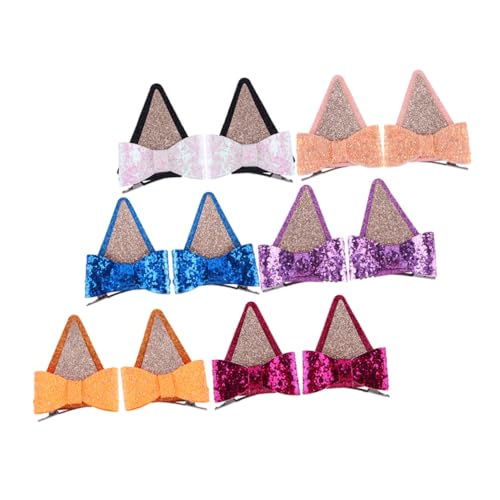 RORPOIR 6 Paare Haarschleifenclips mit Glitzer Niedliche Schleifen Haarklammern für Frauen und Mädchen Leichte Bunte Haarspangen Fest Haltende Haarnadeln für Dickes Haar Langlebiger von RORPOIR