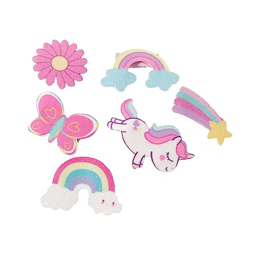 RORPOIR 6 Stück Kinder Einhorn Haar Clips Für Mädchen Glitzer Haarspangen Pailletten Haarschmuck Kleinkinder Haaraccessoires Für Partys Und Geburtstagsgeschenke von RORPOIR