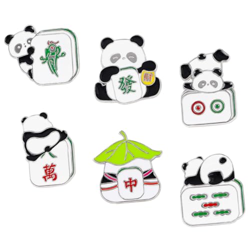 RORPOIR 6stücke Panda-brosche Im Chinesischen Stil Mit Nadeln Zur Dekoration Für Rucksäcke Kostüme Hüte Kombinierbar Und Tragbar von RORPOIR
