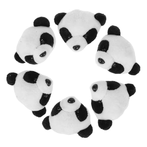 RORPOIR 6 Stück Teiliges Panda Brustnadel Plüsch Cartoon Brosche Mädchen Accessoire Niedliche Anstecknadeln für Kleidung Rucksack und von RORPOIR