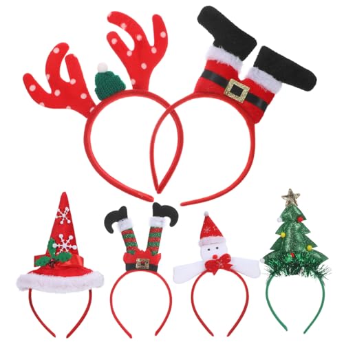 RORPOIR 6stücke Weihnachtsstirnband Mit Rentierohren Für Frauen Und Mädchen Feiertagsdekoration Aus Hirschgeweih Kopfbedeckung Für Festliche Partys Und Weihnachtsfeiern von RORPOIR