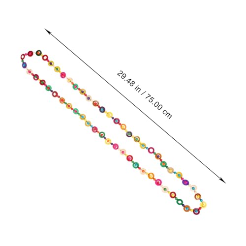 RORPOIR Bohemia Kokosnussschalen Halskette Handgefertigt Rund Geflochtene Perlen Lange Bunte Modeschmuck Kette für Damen Mädchen Alltag Party Strand Geschenk von RORPOIR