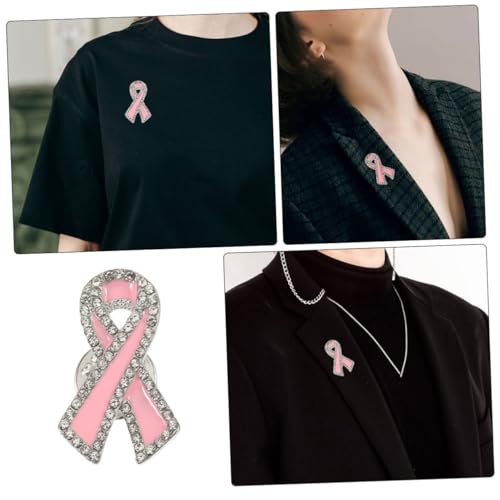 RORPOIR Breast Cancer Awareness Brosche mit Vollverzierter Roter Schleife Metall Anstecknadel für Kleidung Taschen Hüte Langlebig und Dekorativ Unterstützungszeichen für Brustkrebs von RORPOIR