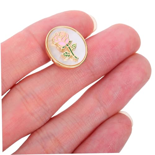 RORPOIR Damen Manschettenknöpfe Rosendekor Minimalistische Goldfarbene Metallknöpfe Langlebig für Hochzeiten Festliche Anlässe und Elegante Hemden von RORPOIR