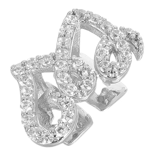 RORPOIR Doppelte Herz Design Hip Hop Teeth Grill aus Kupfer mit Funkelnden Zirkonia Bequemer Sitz Modische Zahn Schmuck für Männer und Frauen Stilvolle Munddekoration für Partys und von RORPOIR