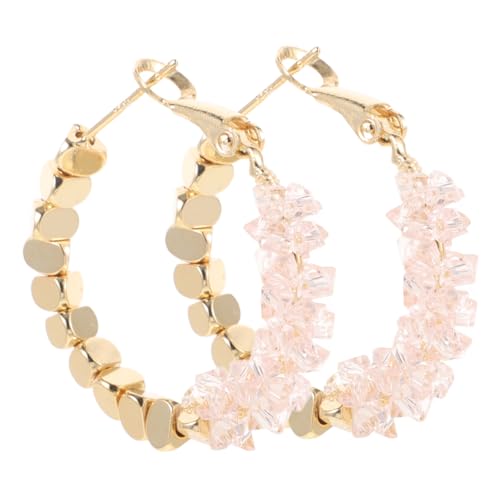 RORPOIR Elegante Geometrische Creolen Ohrringe Damen Leichte Goldfarbene Kristallringe Modische Ohrschmuck für Durchstochene Ohren Komfortabel und Robust Perfektes Accessoire für Alltag von RORPOIR