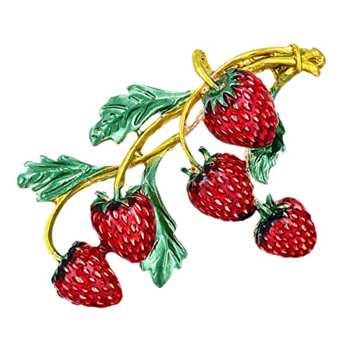 RORPOIR Erdbeer Brosche Pin Für Frauen Anstecknadel Aus Legierung Fruchtige Dekoration Für Kleidung Und Taschen Für Partys Und Alltag von RORPOIR