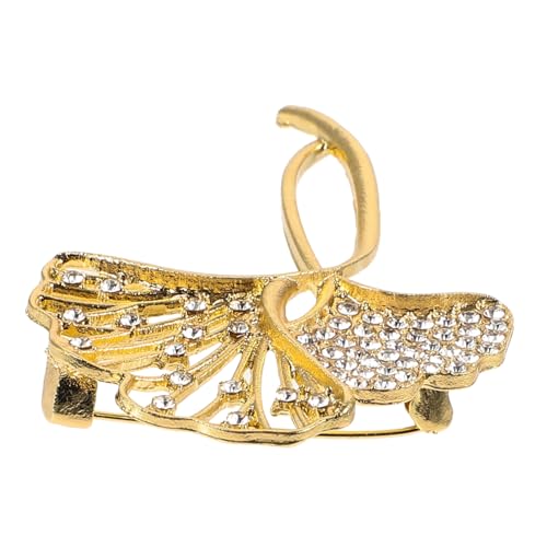 RORPOIR Ginkgo Brosche Damen Strassnadel Luxuriöse Schmuckbrosche aus Langlebiger Legierung Vielseitiger Anzug und Hochzeits Accessoire mit Feiner Handwerkskunst von RORPOIR