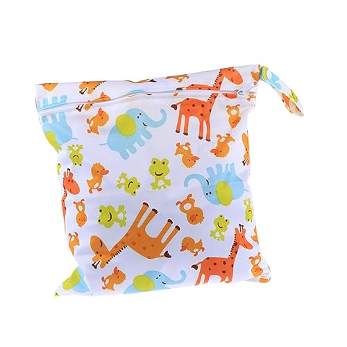 RORPOIR Giraffe Muster wasserdichte Wickeltasche Und Wiederverwendbar Mit Reißverschluss Und Praktischer Trageschlaufe Für Feuchte Windeln Und Babybedarf von RORPOIR