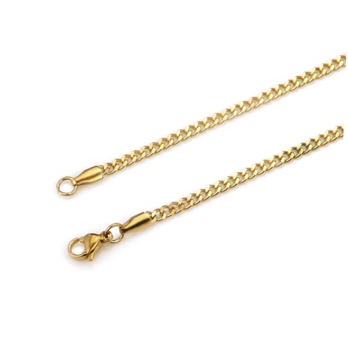 RORPOIR Goldkette Herren Hip hop Halskette Edelstahl Feine Kubanische Gliederkette Modisch Vergoldet Eleganter Schmuck Für Sänger Tänzer Und Alltag von RORPOIR