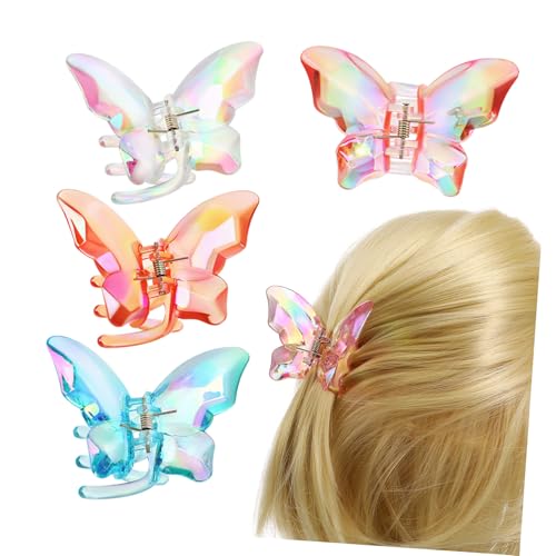 RORPOIR Haarspangen in Schmetterlingsform Bunte Clips Für Damen Und Mädchen Modisches Haar-accessoire Starker Halt Einfach Zu Verwenden 4 Stück von RORPOIR