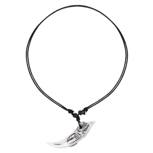 RORPOIR Halskette Holz für Herren Surfer Halskette mit Anhänger Weiß Handgefertigt für Strandpartys Geschenkidee für Freunde Leicht und Tragbar Modisches Accessoire für Alltag von RORPOIR