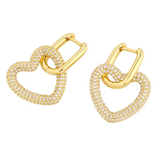 RORPOIR Herzförmige Ohrringe für Damen Handgemachte Hängende Ohrschmuck Kupfer Trendiger Langlebiger Modeschmuck für Verschiedene Anlässe zu Jeans und Shirt Wunderschöne Ohrringe von RORPOIR