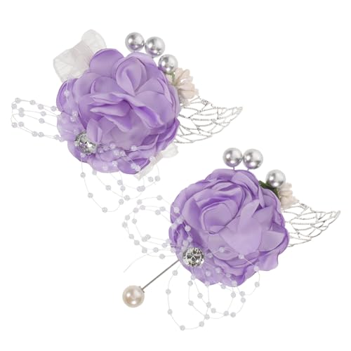 RORPOIR Hochzeits-corsage-set mit Künstlichen Blumen Elegantes Armband und Anstecker Leichtes Langlebiges Hochzeitszubehör für Braut Bräutigam und Hochzeitsfeier Vielseitig Verwendbar für von RORPOIR