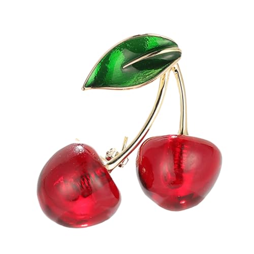 RORPOIR Kirsche Brosche Harz für Damen Modisches Accessoire für Jacken und Kleidung für Besondere Anlässe und Festivals Eleganter Corsage Pin von RORPOIR