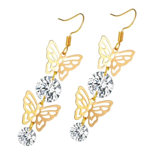 RORPOIR Leichte Lange Schmetterling ohrringe mit Funkelnden Zirkonsteinen Modischer Ohrschmuck für Damen für Alltag Festtage Partys und Besondere Anlässe von RORPOIR