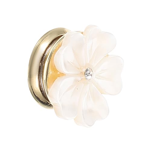 RORPOIR Magnetische Brosche Retro Blütenform aus Natürlicher Weißer Muschel Modischer Ansteckschmuck für Jacken Schals und Hüte Einfach zu Befestigen Stilvolles für Familie und Freunde von RORPOIR