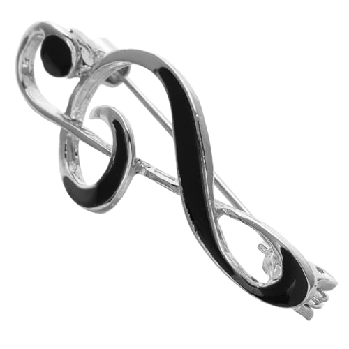 RORPOIR Musiknoten Brosche Silberfarbene Zinklegierung Anstecknadel Minimalistisches Design für Anzug Hemd Rucksack Elegant und Sicher Befestigt von RORPOIR