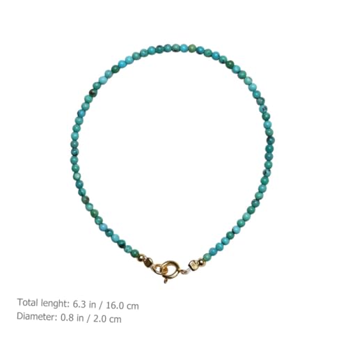 RORPOIR Natürliches Türkis Armband Damen Perlen Schmuck Handgefertigt Modisches Wrist Decor für Alltag Party Geschenk von RORPOIR