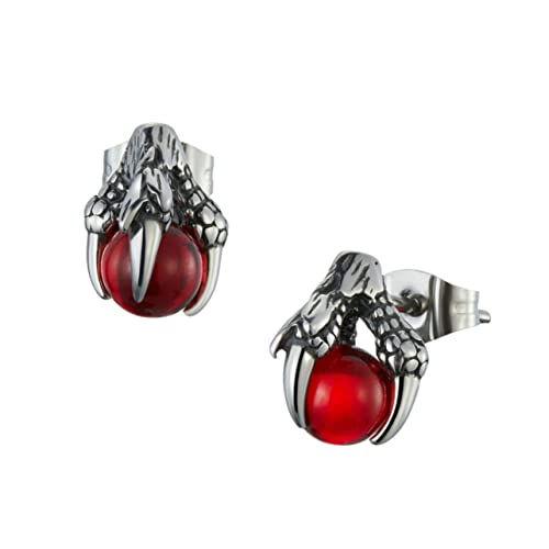 RORPOIR Ohrstecker Glasperlen Design Rote Stein Ohrschmuck Unisex Modisch Elegant Für Durchstoßene Ohren Alltag Büro Schmuck von RORPOIR