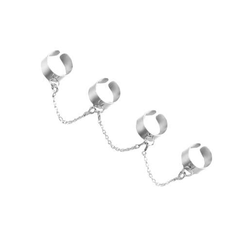 RORPOIR Punk Style Offener Kettenring Hand Schmuck Kreativer Einstellbarer Finger Schmuck für Festival Partys Alltag Unisex von RORPOIR
