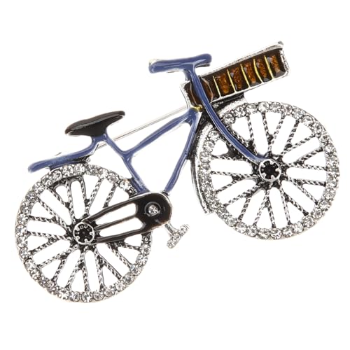 RORPOIR Retro Fahrrad Brosche mit Strassnadel Vintage Anstecknadel für Damen Elegantes Kostümschmuckzubehör für Hochzeiten Partys und Cosplay Langlebig und Leicht von RORPOIR