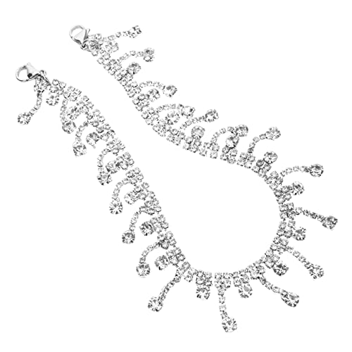 RORPOIR Rhinestone Schuhkette mit Quaste Schuhanhänger für Stiefel und Sandalen DIY Schuhschmuck Robuste Strasskette Verstellbar für Damen und Teenager Geeignet von RORPOIR