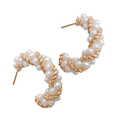 RORPOIR Simulation Perlen Ohrstecker Damen Geometrisch Leicht Metall Allergiefrei Modisch Schmuck für Teen Mädchen Alltag Party Hochzeit von RORPOIR