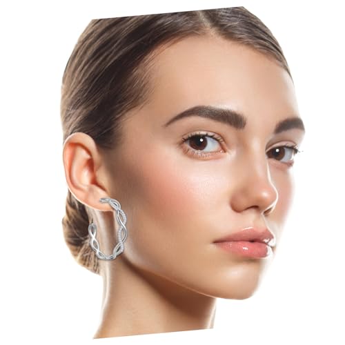 RORPOIR Sterling Silber Creolen Damen Kleine Ohrringe mit Funkelnden Strasssteinen Leicht und Ergonomisch Komfortabel Vielseitig für Alltag und Festliche Anlässe von RORPOIR