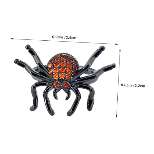 RORPOIR Verstellbarer Punk Spinnenring Damen und Herren Strass Inlay Offener Vintage Gothic Schmuck für Halloween Cosplay Alltagslook von RORPOIR