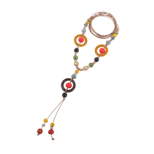 RORPOIR Vintage Geflochtene Halskette mit Buntperlen für Damen Handgemachter Retro Hippie Schmuck für Sommer und Freizeitoutfits von RORPOIR