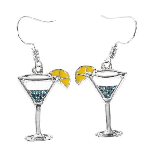 RORPOIR Weinglas Ohrringe Damen Drop Ohrringe mit Stilvollem Design Langlebig und Vielseitig für Party und Sommer Events Verarbeitung für Vielseitigen Alltagsschmuck von RORPOIR