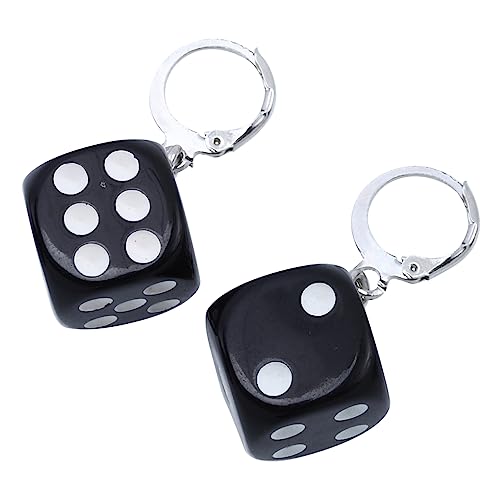 RORPOIR Würfel Ohrringe Stereoskopische Tropfenohrringe Cartoon 3D Schwarz Modischer Ohrschmuck für Frauen Kreative Ohrringe für Hochzeitsfeiern Muttertag Geburtstage und Jubiläen von RORPOIR