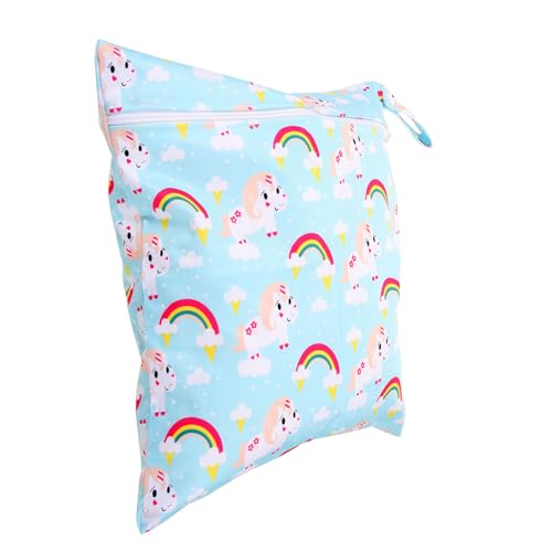 RORPOIR wasserdichte Windeltasche mit Griff Reißverschluss und Buntem Druck Multifunktionaler Aufbewahrungsbeutel für Unterwegs Langlebiger Organizer für unterwegs von RORPOIR