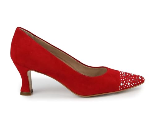 Ros Hommerson Sadee Comfort Damen-Pumps mit geformtem Absatz, Red Kid Suede, 10.5 X-Wide von ROS HOMMERSON