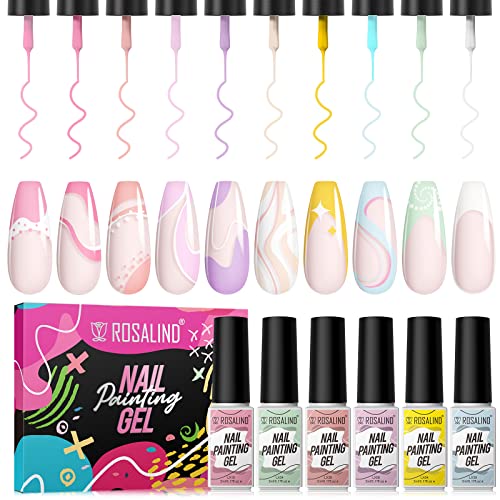 ROSALIND 10 Farben Gel Liner Nail Polish Pen Gellack Shellac Nagellack Nageldesign Set UV LED Set 5ml Painting Linie zeichnen Nageldesign DIY von ROSALIND