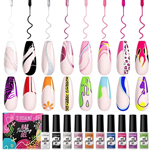 ROSALIND 16 Farben Gel Liner Nail Polish Pen Gellack Shellac Nagellack Nageldesign Set UV LED Set 5ml Painting Linie zeichnen Nageldesign DIY von ROSALIND