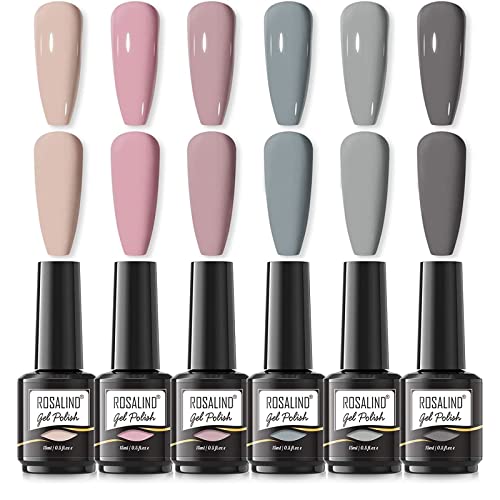 ROSALIND UV Nagellack Set, Shellac Set, Gel Nagellack Set, 6 Farben Gellack Nail Art Gelnagelset, Gel Nail Polish 6pcs, Entworfen FüR Diy-Nagelkunst. von ROSALIND