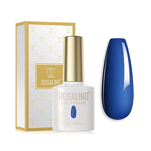 ROSALIND UV Nagellack Blau Gel Nagellack 15ml Soak Off Nail Gel Polish für UV LED Nagellampe Langlebige French Maniküre Nagelgellack von ROSALIND