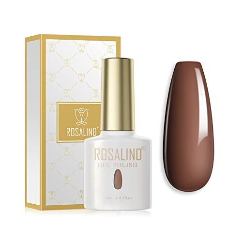 ROSALIND UV Nagellack Braun Gel Nagellack 15ml Soak Off Nail Gel Polish für UV LED Nagellampe Langlebige French Maniküre Nagelgellack von ROSALIND