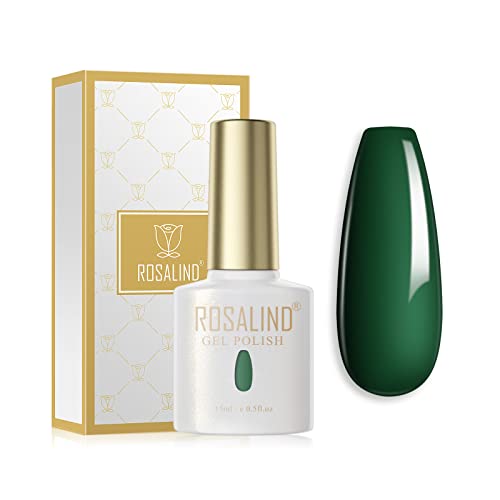 ROSALIND UV Nagellack Grün Gel Nagellack 15ml Soak Off Nail Gel Polish für UV LED Nagellampe Langlebige French Maniküre Nagelgellack von ROSALIND