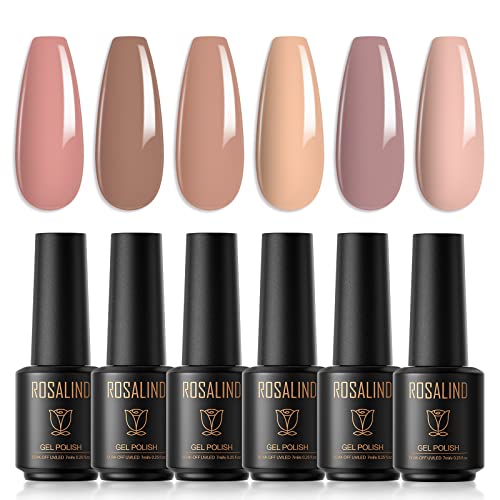 ROSALIND Gel Nagellack Set 6 Farben 7ml Gellack UV Set Gel Nail Polish für Nagel Lack Akt Maniküre Design von ROSALIND